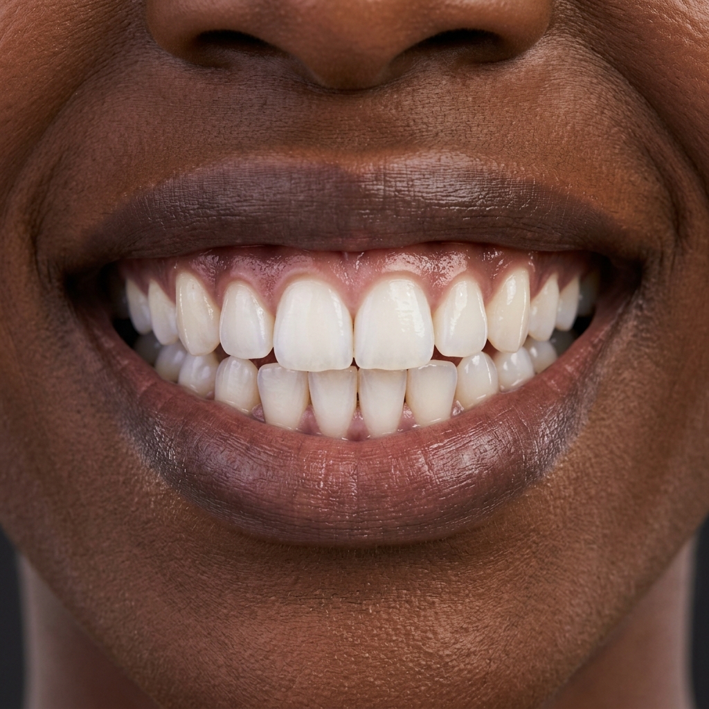 Close-up of a perfect white smile